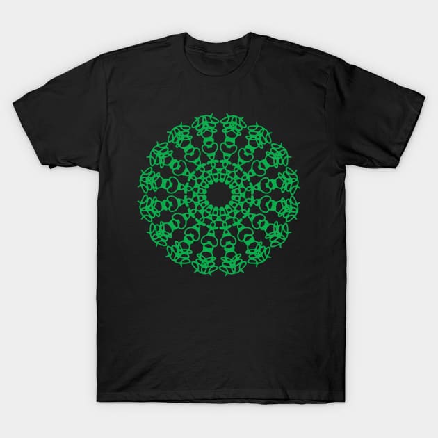 Green Mandala 001 T-Shirt by AdiDsgn